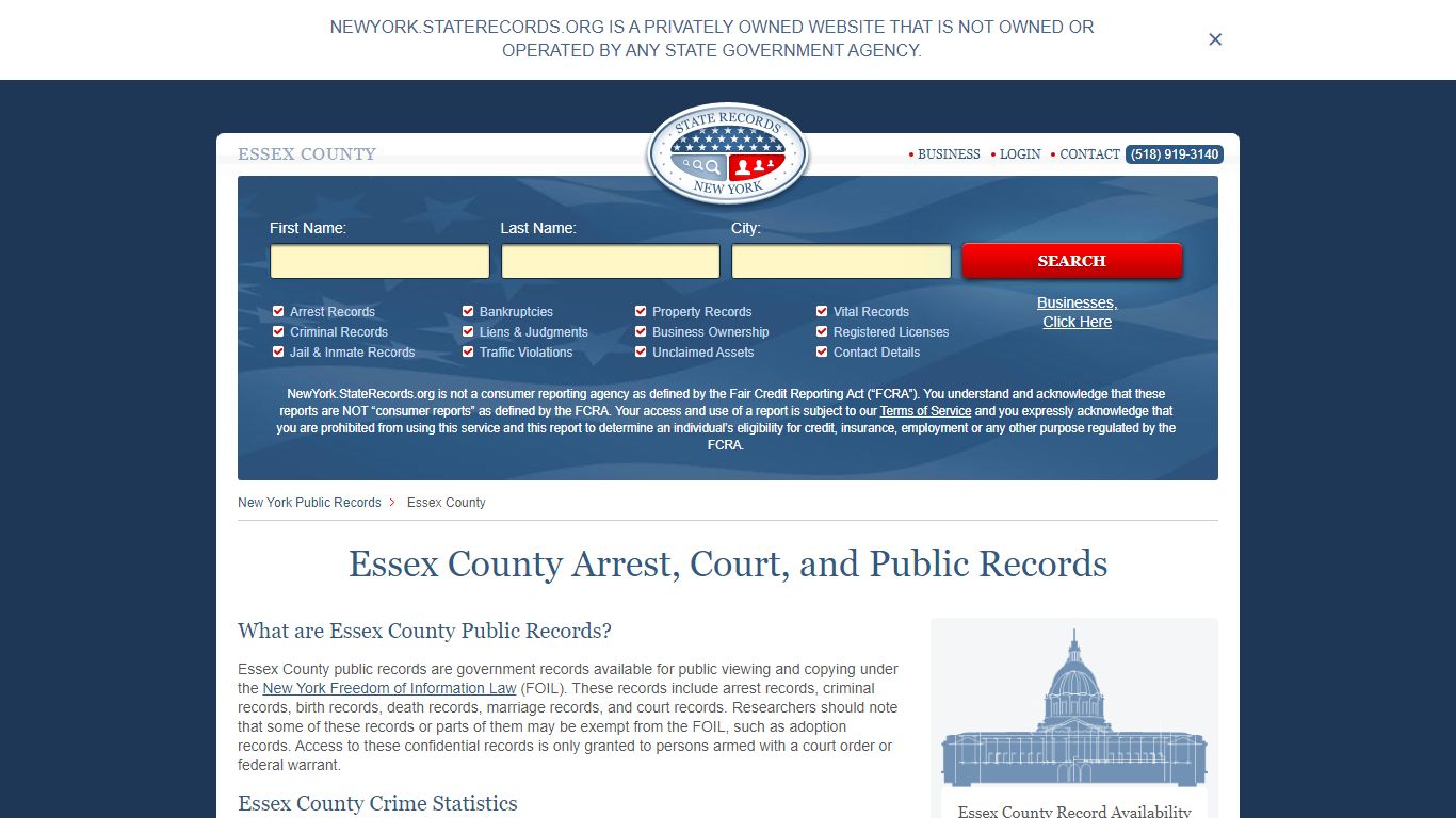 Essex County Arrest, Court, and Public Records