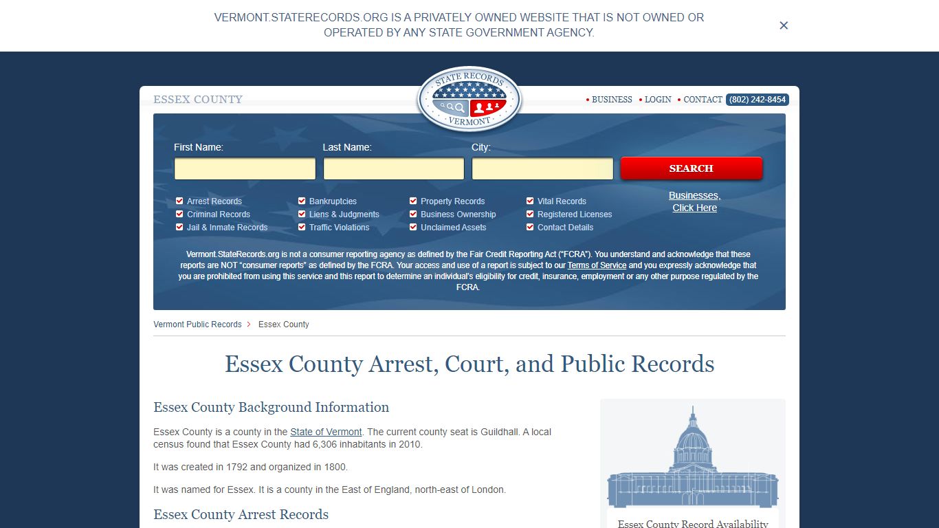 Essex County Arrest, Court, and Public Records
